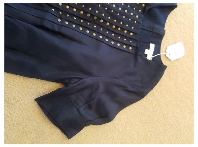 Autre Marque VESTIDO CHICA CHLOE AZUL MARINO CON RIVET , plisado .Talle bajo ,6/8/12/14 años. - vista 3
