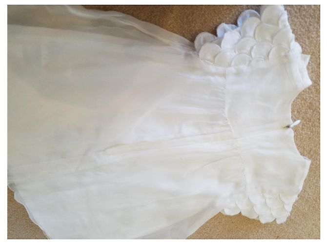 Chloé Kleid aus Seide und Baumwolle Eggshell 12 Monate Aus weiß - Ansicht 3