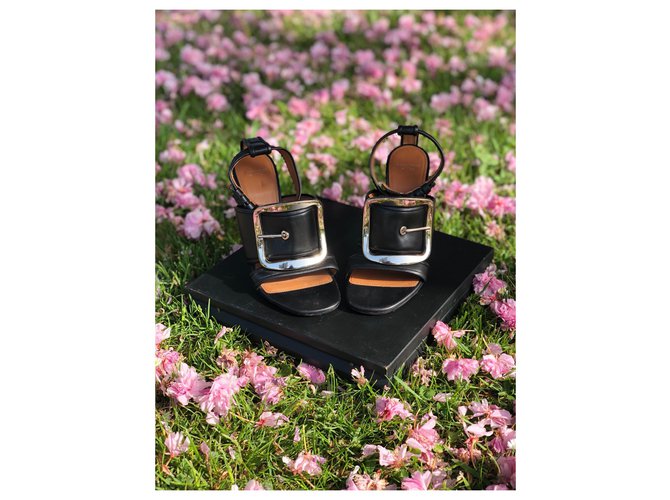 Givenchy Sandale mit Absatz und Absatz Schwarz Silber - Ansicht 5