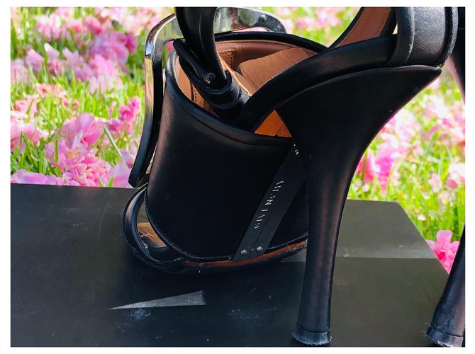 Givenchy Sandale mit Absatz und Absatz Schwarz Silber - Ansicht 6