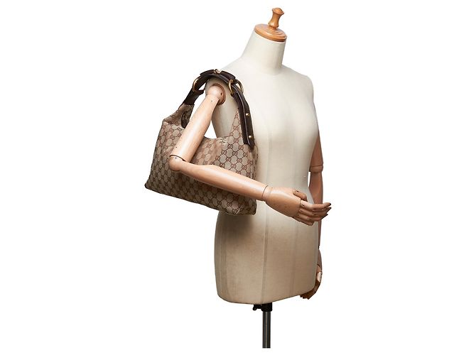 Borsa Hobo Gucci Brown GG Jacquard - vista 11