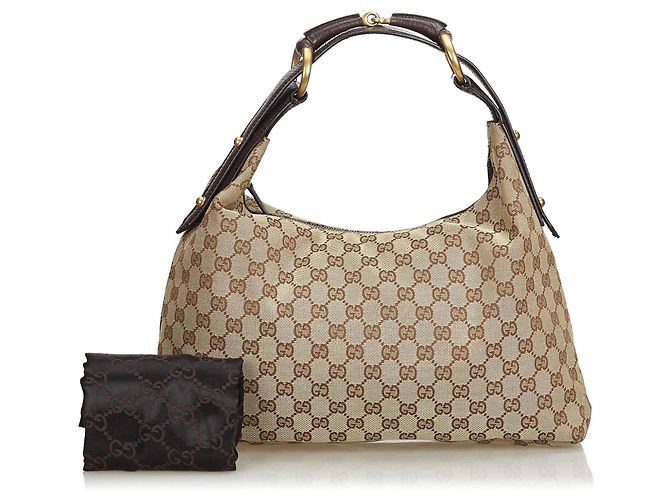 Borsa Hobo Gucci Brown GG Jacquard - vista 12