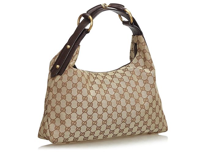 Borsa Hobo Gucci Brown GG Jacquard - vista 2