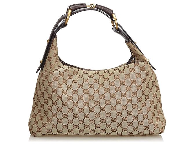 Borsa Hobo Gucci Brown GG Jacquard - vista 3
