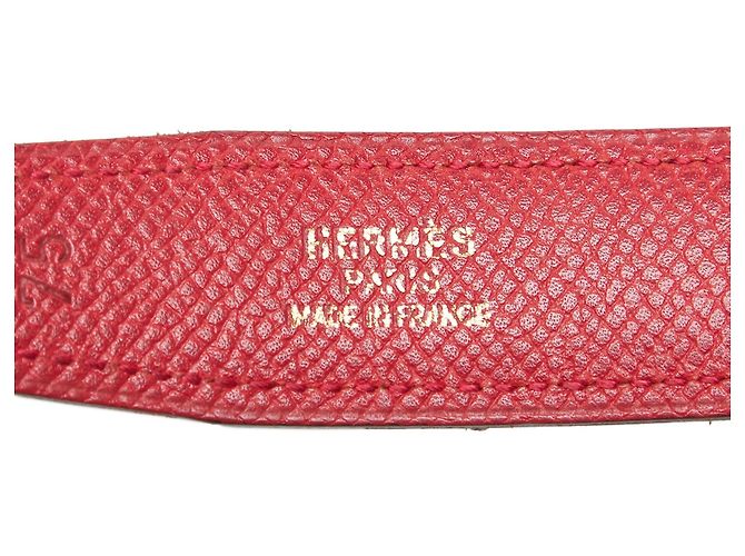 Hermès Cinturón de cuero negro Hermes Constance Roja - vista 4