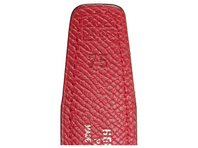 Hermès Cinturón de cuero negro Hermes Constance Roja - vista 5