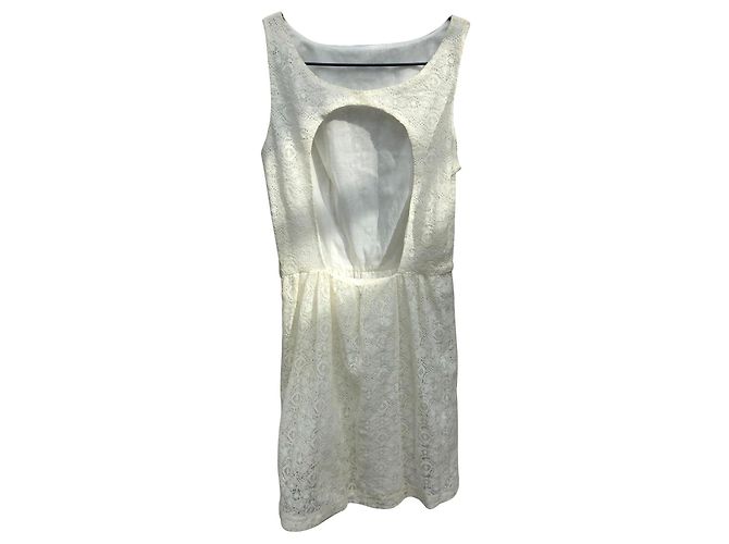 Autre Marque naf naf Vestido de verano blanco con encaje Blanco roto - vista 2