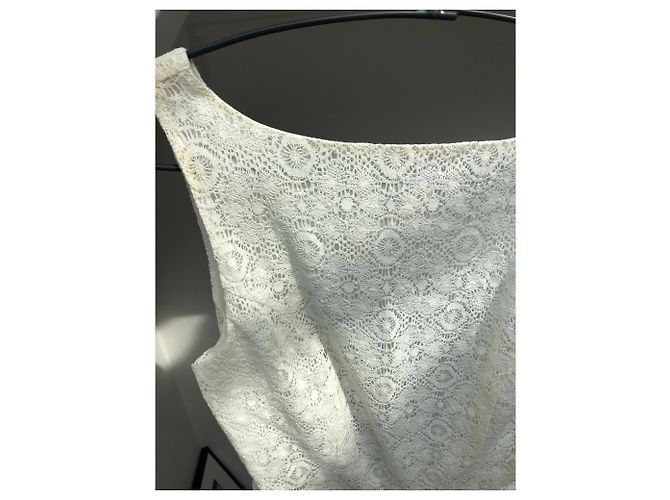 Autre Marque naf naf Vestido de verano blanco con encaje Blanco roto - vista 3