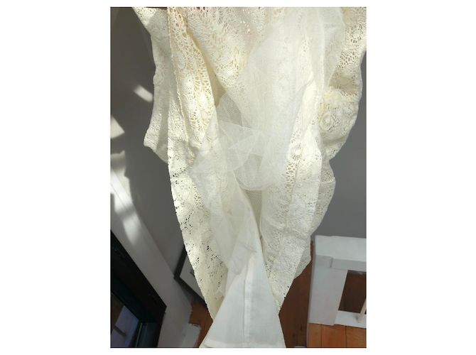 Autre Marque naf naf Vestido de verano blanco con encaje Blanco roto - vista 5