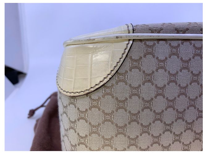 Borsa Tote Céline Boogie Marrone Bianco Monogramma - vista 3