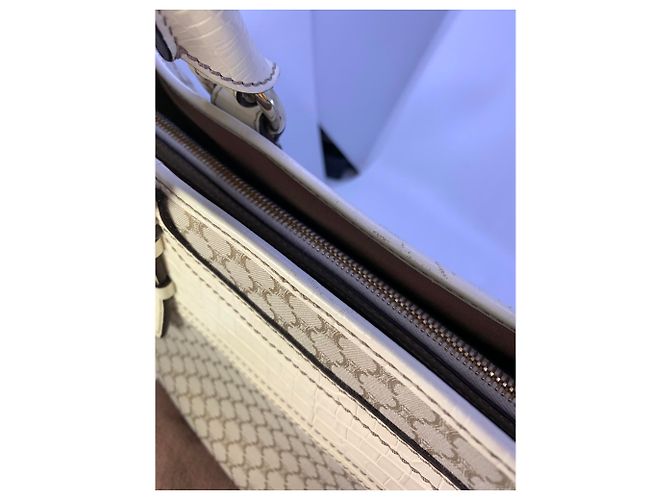Borsa Tote Céline Boogie Marrone Bianco Monogramma - vista 7