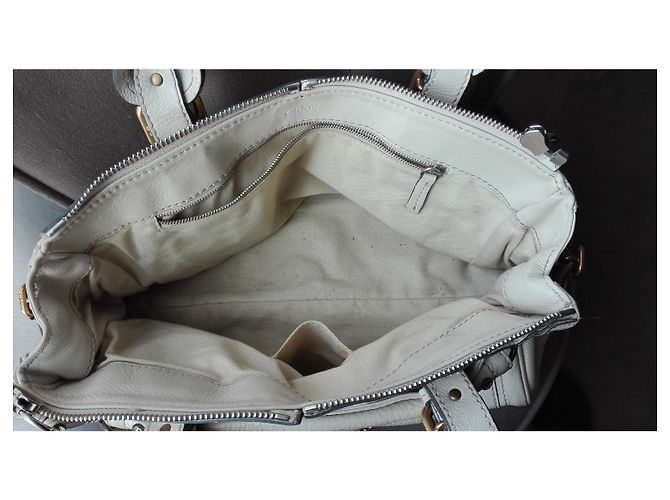 Borsa a mano Chloé Paddington in pelle eggshell Bianco sporco - vista 3