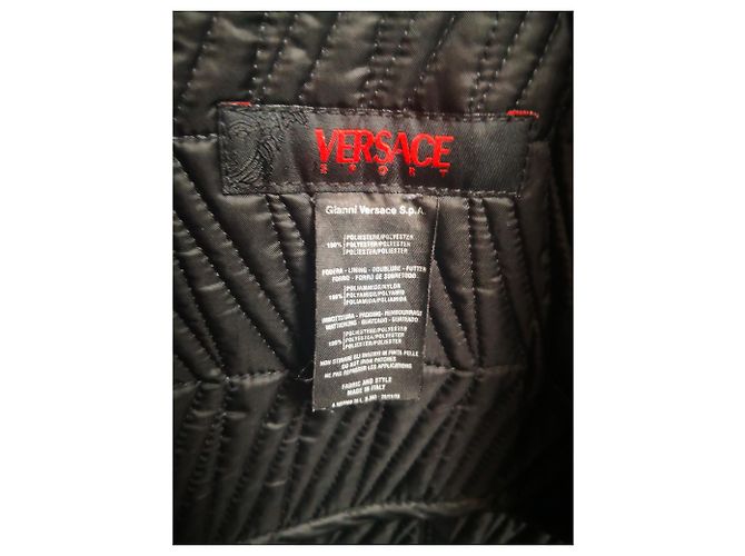 Gilet Impermeabile Versace Nero Beige - vista 4