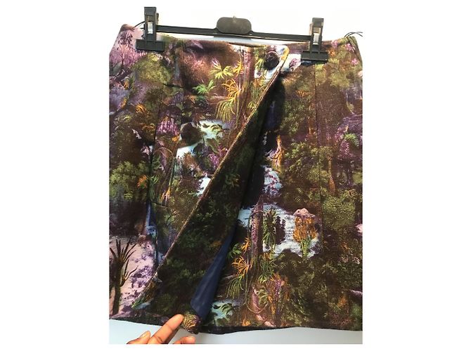 Falda cartera Carven Jungle Original morada de algodón Púrpura - vista 2