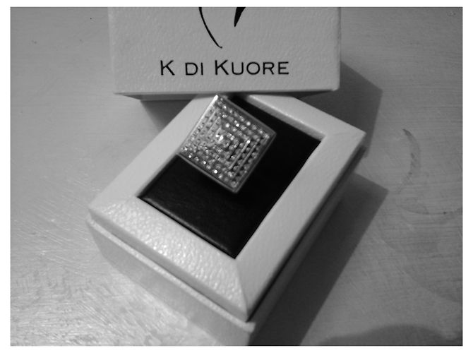 Autre Marque White gold pyramid ring with diamonds Silvery - view 6