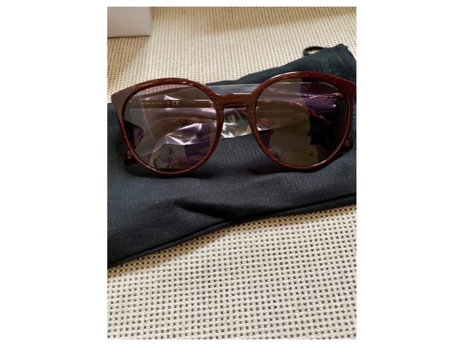 Chanel Lentes de sol Burdeos - vista 2