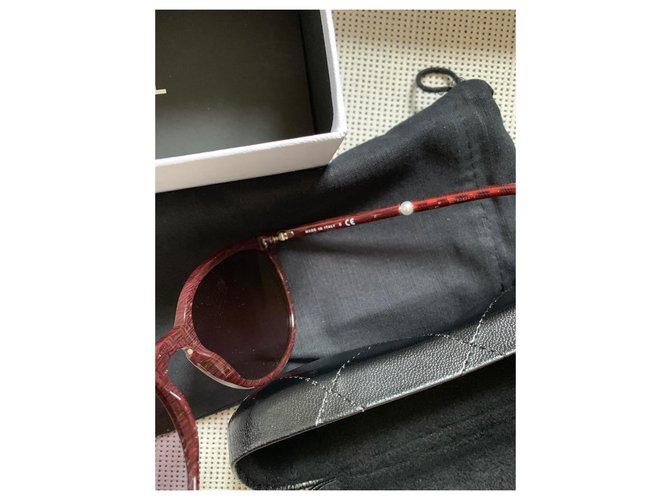 Chanel Lentes de sol Burdeos - vista 8