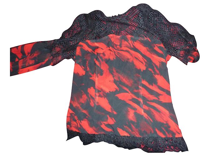 Tunica Guess Marciano con pizzo nera e rossa Nero Rosso - vista 2