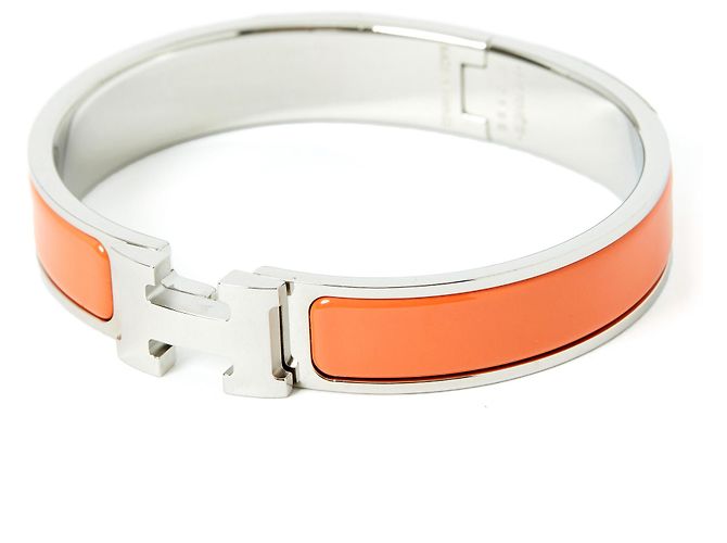 Hermès CLICK H END GM TANGERINE IN ARGENTO Arancione - vista 2