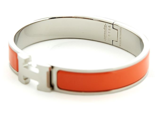 Hermès CLICK H END GM TANGERINE IN ARGENTO Arancione - vista 4