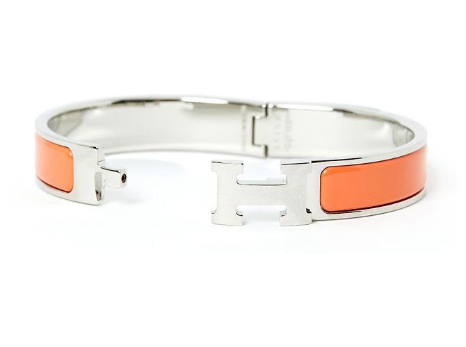 Hermès CLICK H END GM TANGERINE IN ARGENTO Arancione - vista 7
