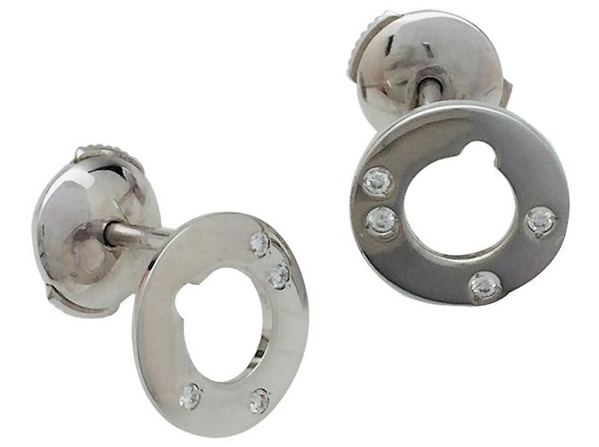 Orecchini "Target" Dinh Van in oro bianco e diamanti. - vista 3