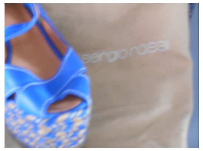 Mule con zecca Sergio Rossi azzurro Blu chiaro - vista 2