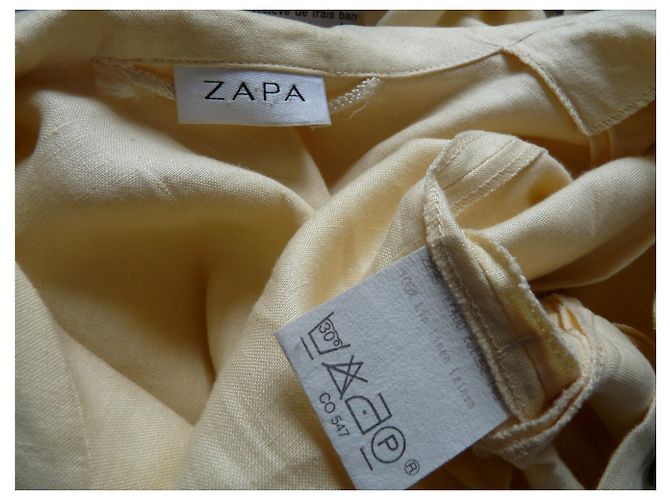 Zapa Langes Leinenkleid Gelb - Ansicht 5