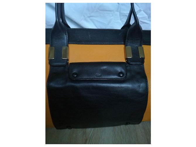 Borsa Chloé ALICE in pelle nera e arancione Nero - vista 7