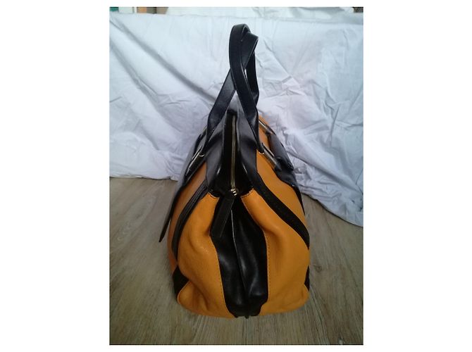 Borsa Chloé ALICE in pelle nera e arancione Nero - vista 8