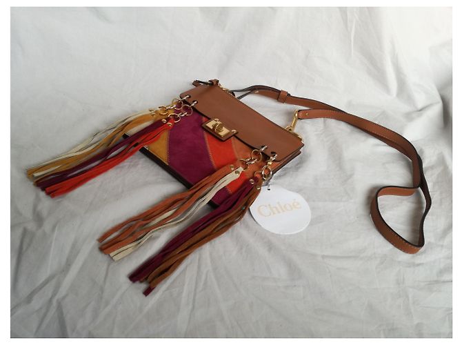 Chloé JANE Tasche aus Leder caramel mehrfarbig Braun Rot Mehrfarben Senf Hellbraun Karamell Lavendel - Ansicht 4
