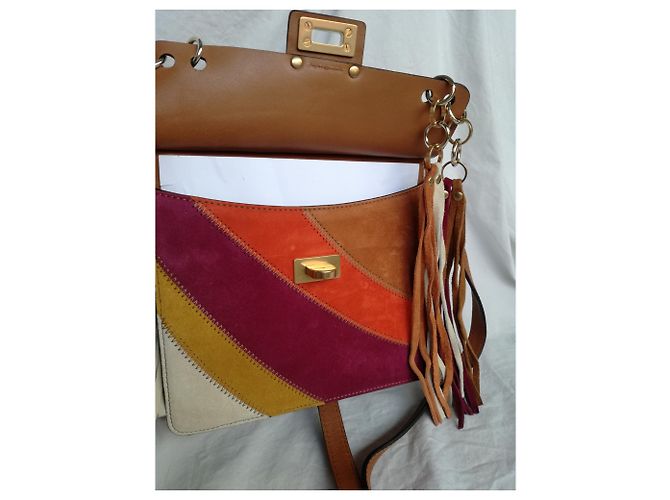 Chloé JANE Tasche aus Leder caramel mehrfarbig Braun Rot Mehrfarben Senf Hellbraun Karamell Lavendel - Ansicht 6