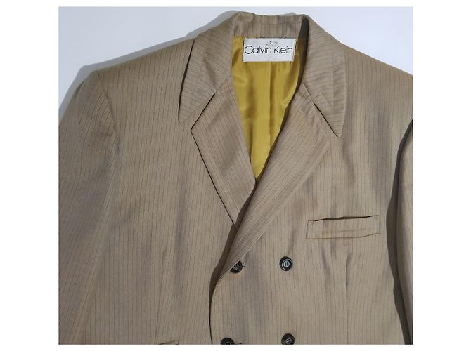 Calvin Klein Gestreifter Wollblazer Gelb Mehrfarben - Ansicht 3