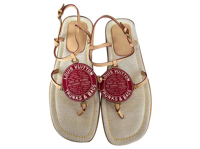 Louis Vuitton Globe Trunks & Bags sandals Red Beige - view 2