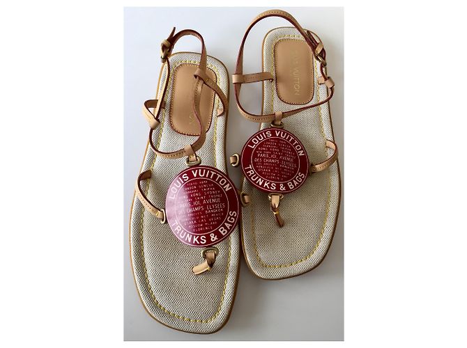 Louis Vuitton Globe Trunks & Bags sandals Red Beige - view 6