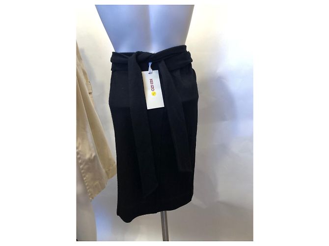 Falda Kenzo negra de lana talla S Negro - vista 2