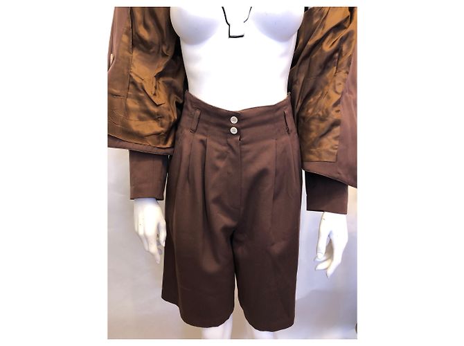 Completo giacca e pantaloncini Blacky Dress marrone cotone - vista 7