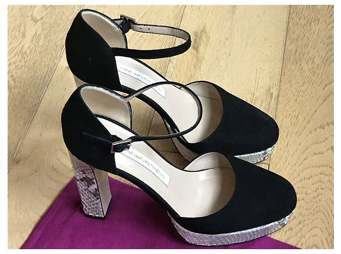 Diane Von Furstenberg DvF Mika scarpe in pelle di serpente e pelle scamosciata - vista 2