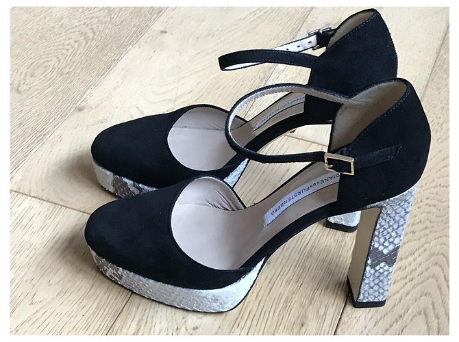 Diane Von Furstenberg DvF Mika scarpe in pelle di serpente e pelle scamosciata - vista 3