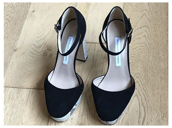 Diane Von Furstenberg DvF Mika scarpe in pelle di serpente e pelle scamosciata - vista 4