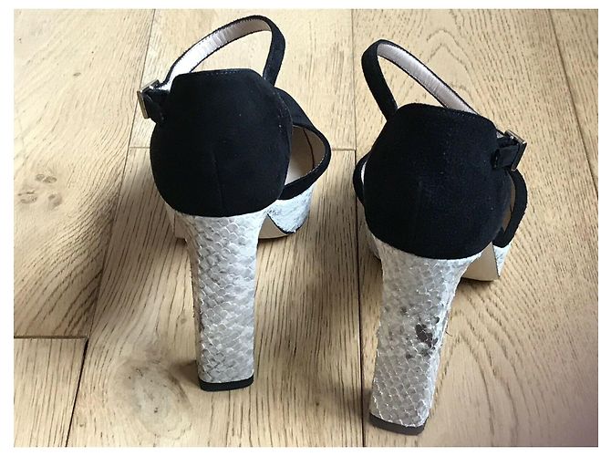 Diane Von Furstenberg DvF Mika scarpe in pelle di serpente e pelle scamosciata - vista 5