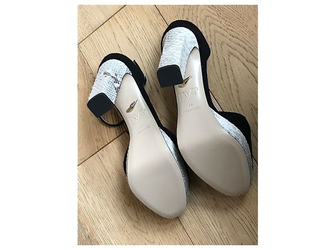 Diane Von Furstenberg DvF Mika scarpe in pelle di serpente e pelle scamosciata - vista 6
