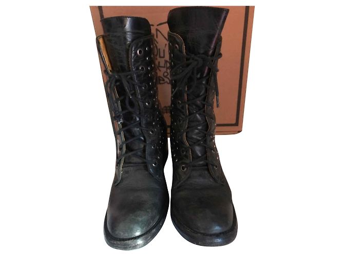 Stivali Mexicana Laguna in pelle nera con borchie argento Nero - vista 2