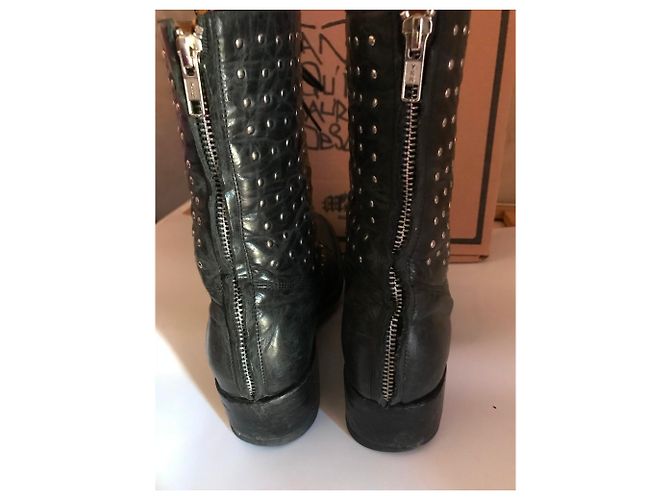 Stivali Mexicana Laguna in pelle nera con borchie argento Nero - vista 3
