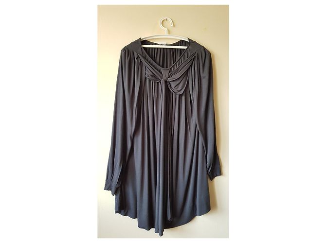 Vestido gris de viscosa By Malene Birger - vista 3