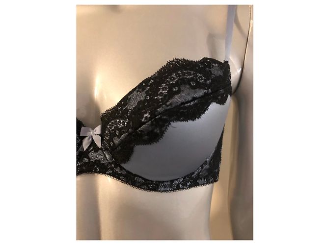 Autre Marque Conjunto de lencería MyLa London de seda y encaje azul - vista 3
