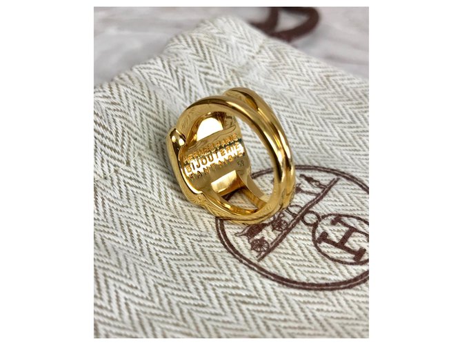 Hermès ring with gold signet ring Golden Metal ref.123896 - Joli Closet