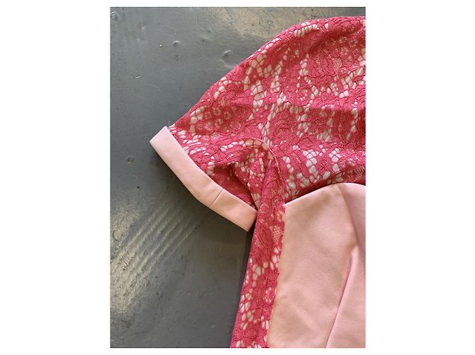 Sonia Rykiel Spitzenkleid Rosa kurze Ärmel Pink - Ansicht 4