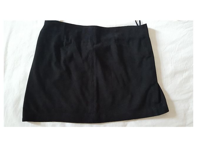 Ba&Sh Shorts neri Emma in velluto e pelle di capra Nero - vista 4