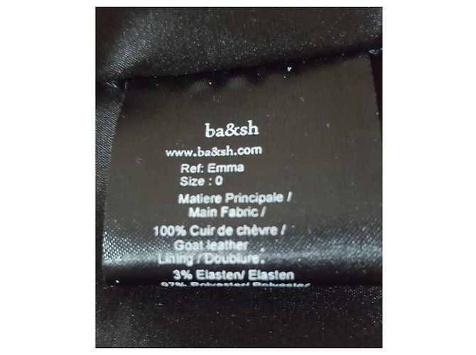 Ba&Sh Shorts neri Emma in velluto e pelle di capra Nero - vista 5